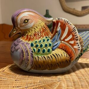 Japanese antique Kutani-Yaki Porcelain Okimono ornament ducks (SET of 2)